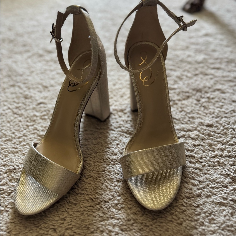 Sam Edelman Silver Ankle Strap Heels